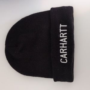 White and Black Carhartt Beanie